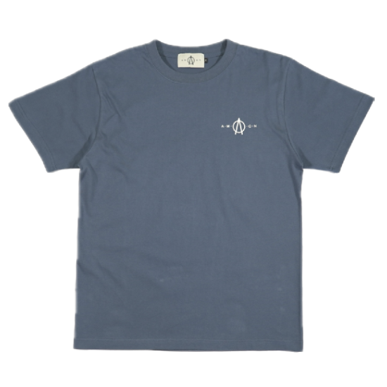 A.M.O.N logo TEE(DUSTY BLUE)