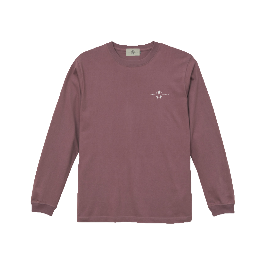 A.M.O.N logo Long Sleeve(MERLOT)
