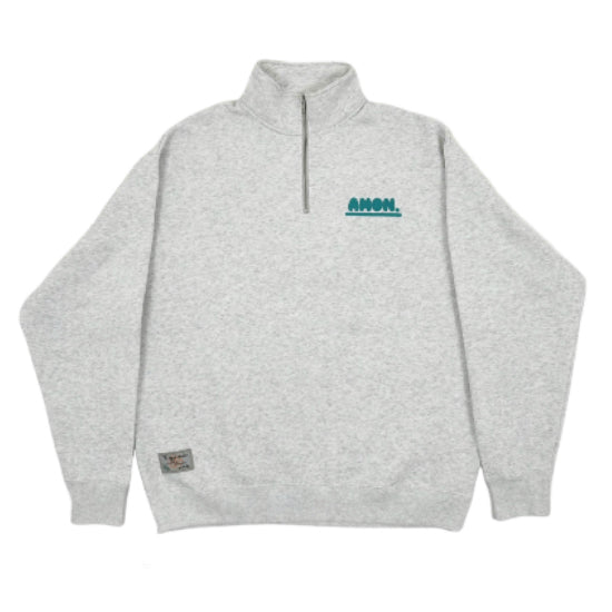 CURVY LOGO HALF ZIP SWEAT(GRAY)
