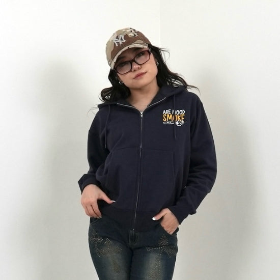 RELAXING SMOKE FULLZIP HOODIE(NAVY)