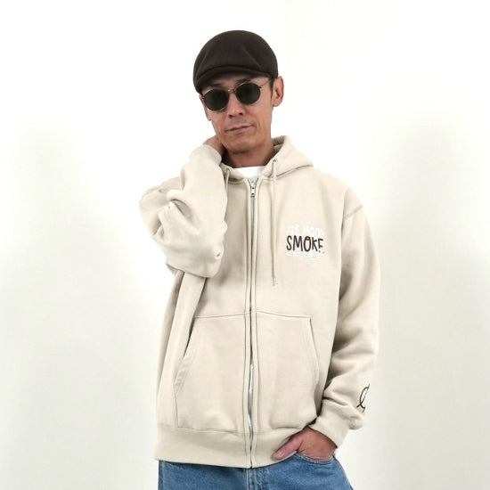 RELAXING SMOKE FULLZIP HOODIE(WARMSAND)